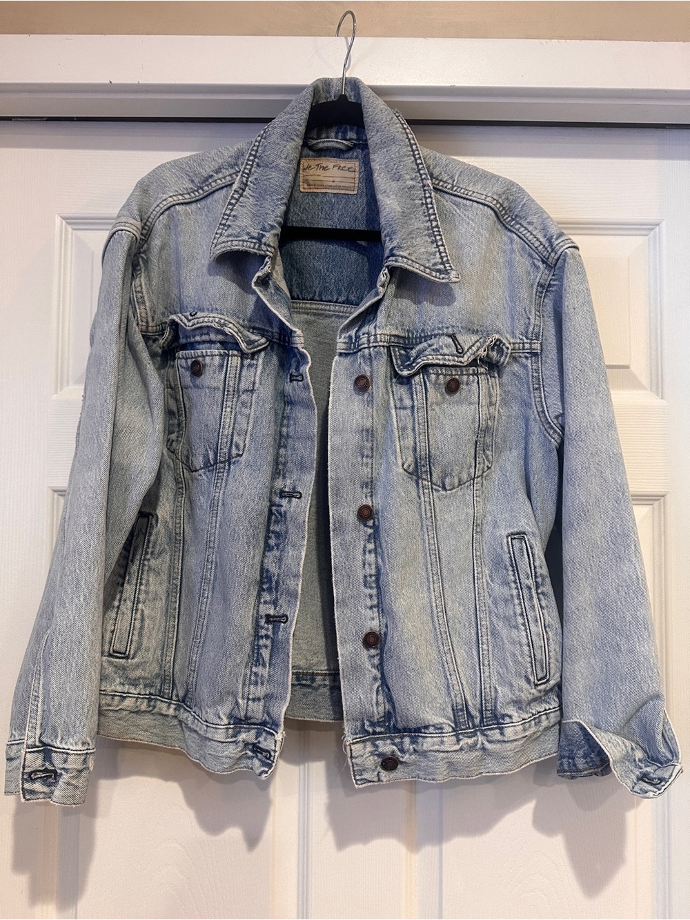 We The Free Vintage Light Wash Denim Jacket